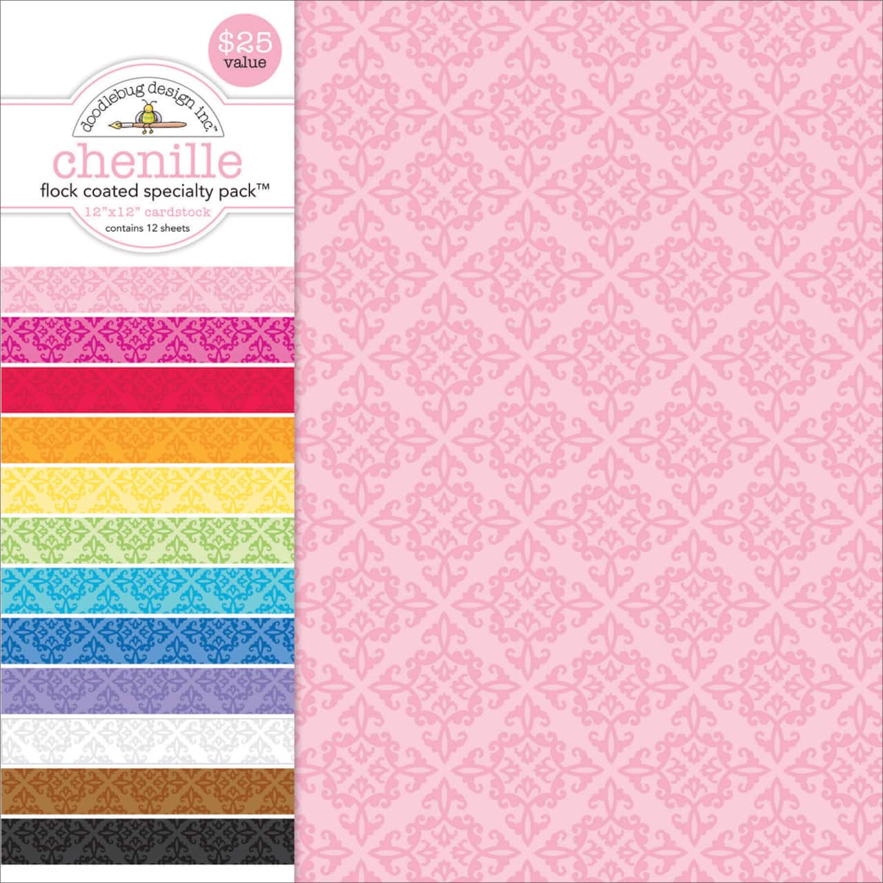 Doodlebug Design Inc.™ Flocked Chenille Specialty 12" x 12" Cardstock, 12 Sheets